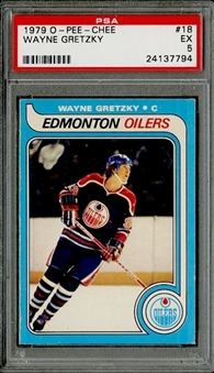 1979/80 O-Pee-Chee #18 Wayne Gretzky Rookie Card - PSA EX 5